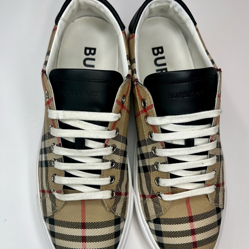 Burberry Check Canvas Low-Top  Sneaker - Picture 3 of 7